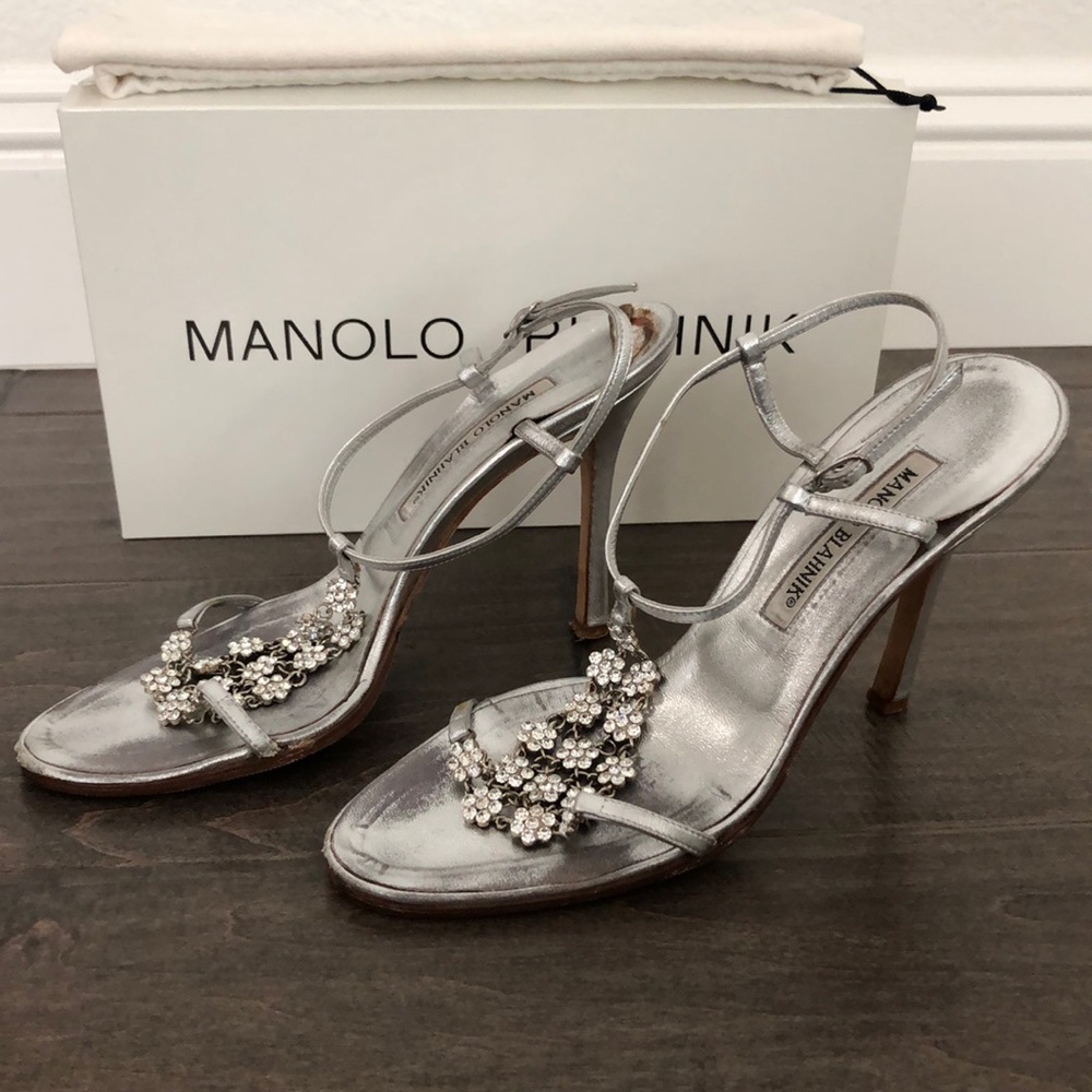 Manolo Blahnik Silver Heels